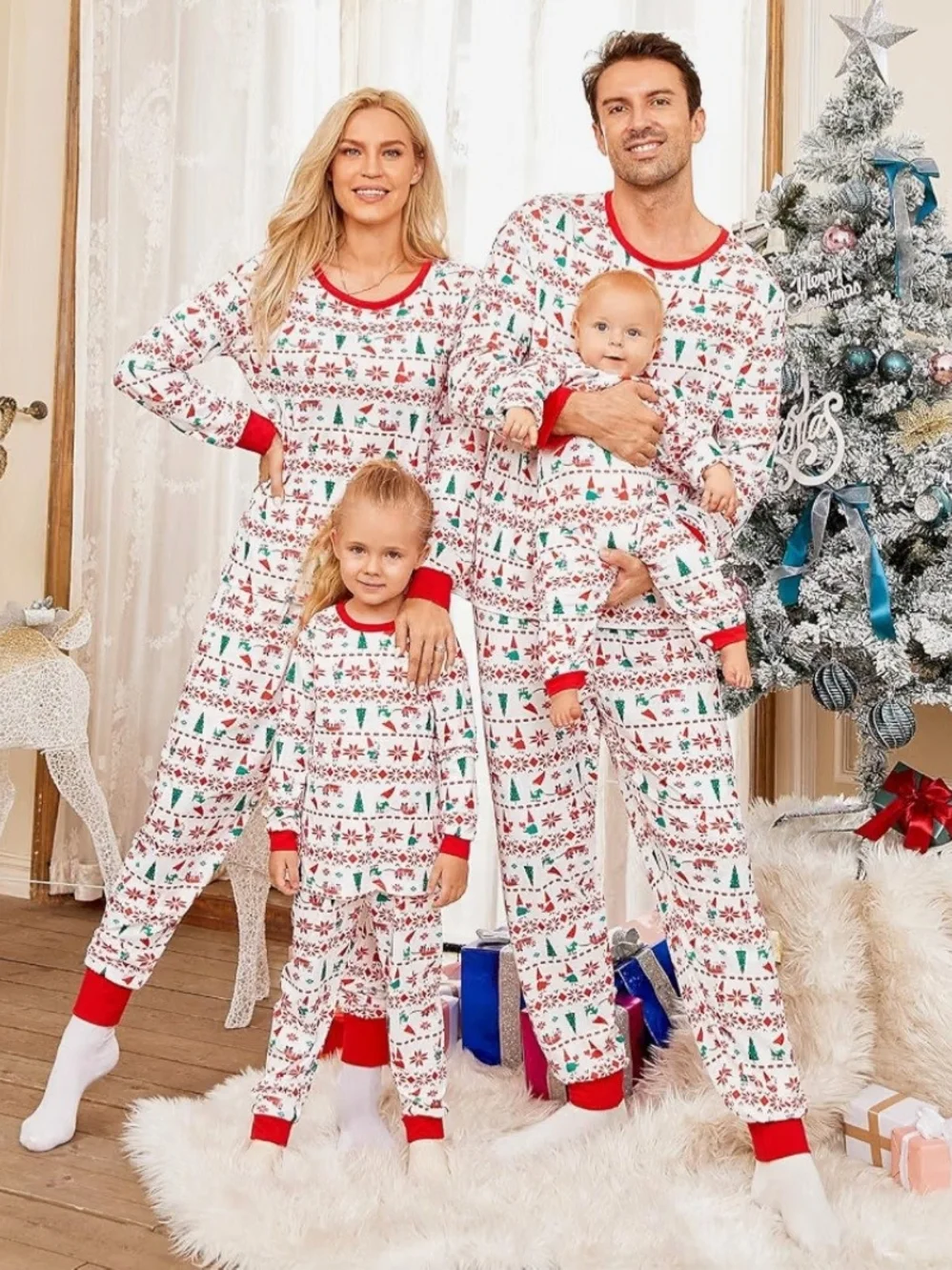 XL Mens Christmas Pajamas - Shirt & Pant Set With Holiday Print